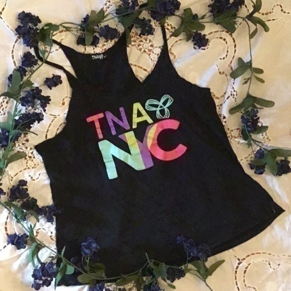TNA NYC Cross Back Loose Tank Top Shirt Medium